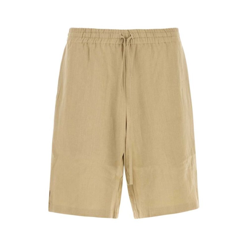 Le Kasha Men Beige Linen Bermuda Shorts